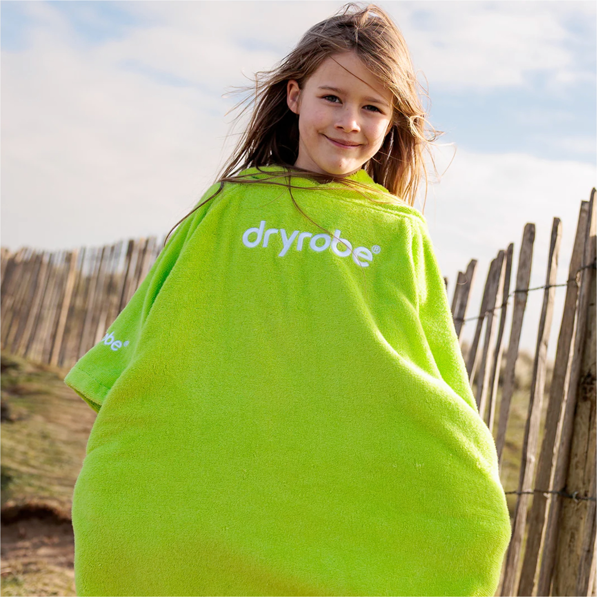 2026 Dryrobe Enfants Peignoir De Change En Tissu éponge Biologique ORGANICJTCRLG - Lime Green